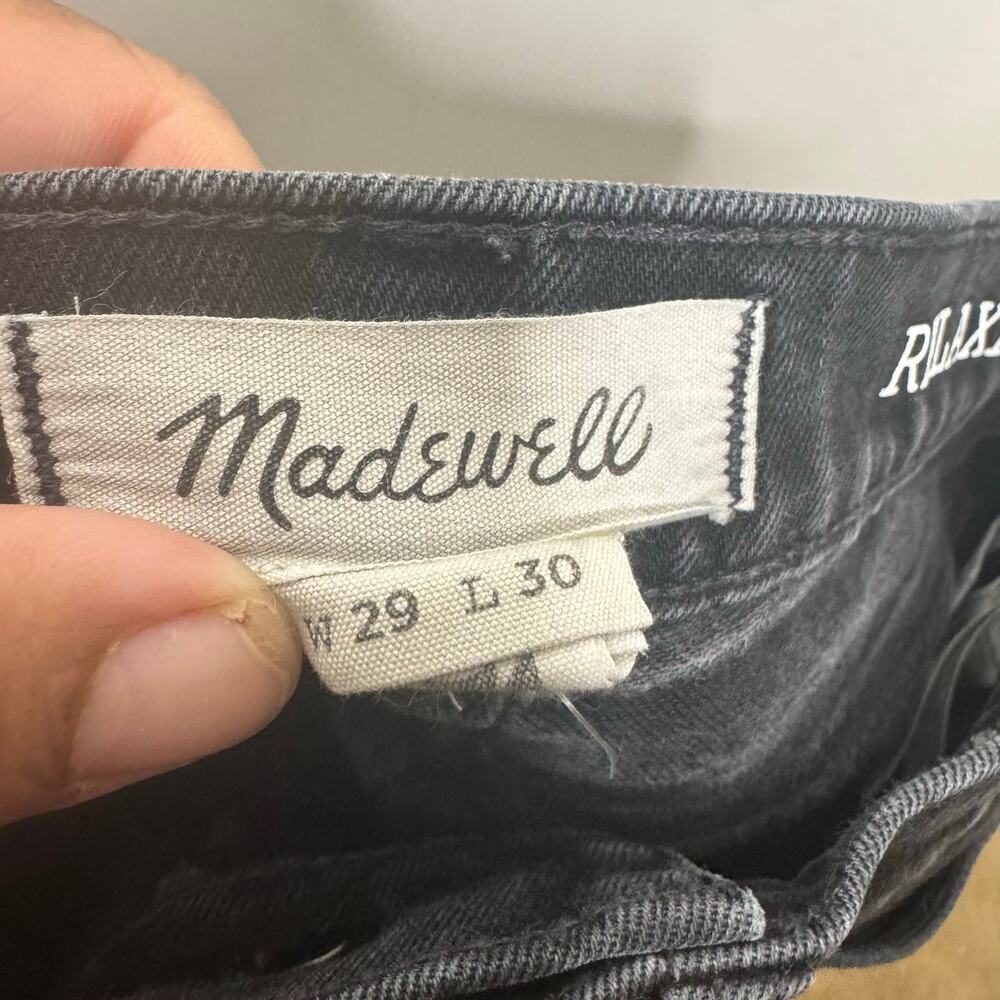 Madewell Men’s Relaxed Taper Jeans W29 L30 Black Wash Casual Denim - Picture 11 of 12